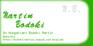 martin bodoki business card